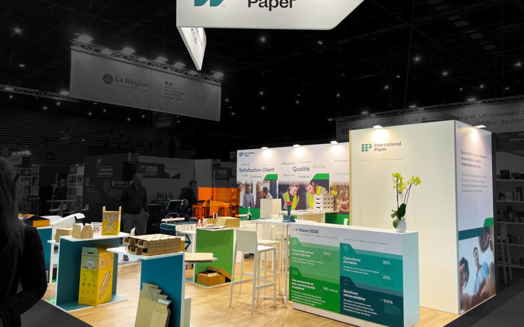 Stand INTERNATIONAL PAPER de 30m² au salon PROD&PACK