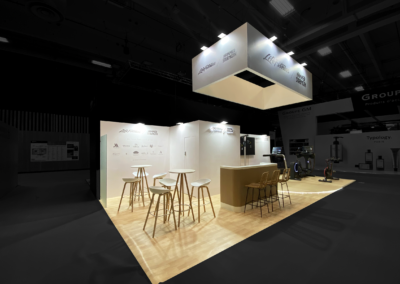 Stand LIFE FITNESS de 45m2 pour notre client VALCKE GROUP au salon EQUIPHOTEL